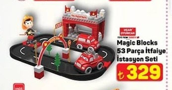 Uçar Oyuncak Magic Blocks 53 Parça İtfaiye İstasyon Seti