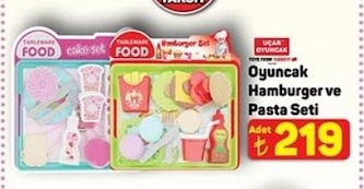 Oyuncak Hamburger Ve Pasta Seti
