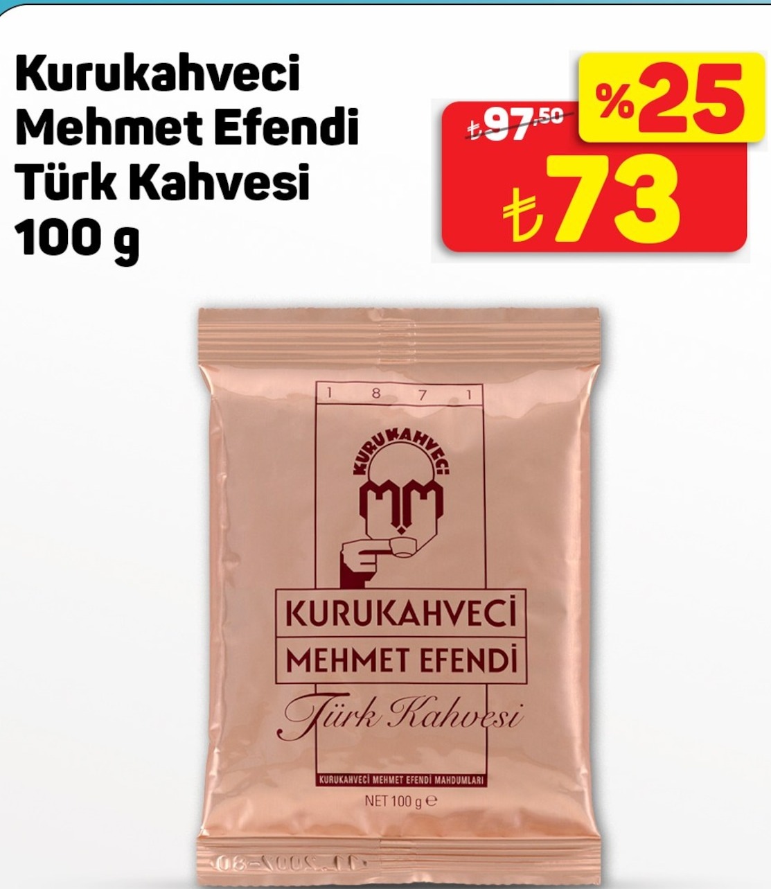 Kurukahveci Mehmet Efendi Türk Kahvesi 100 G