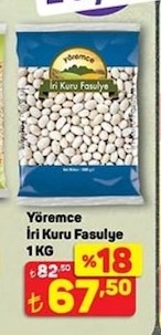 Yöremce İri Kuru Fasulye 1 Kg