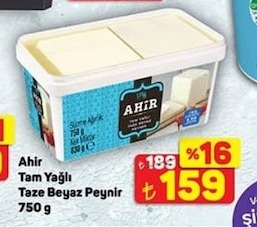 Ahir Tam Yağlı Taze Beyaz Peynir 750G