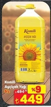 Komili Ayçiçek Yağı 5L