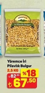 Yöremce İri Pilavlık Bulgur 2,5 Kg