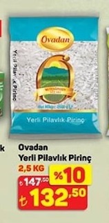 Ovadan Yerli Pilavlık Pirinç 2,5 Kg