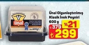 Ünal Olgunlaştırılmış Klasik İnek Peyniri 600 G