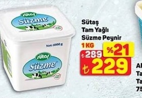 Sütaş Tam Yağlı Süzme Peynir 1Kg