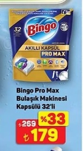 Bingo Pro Max Bulaşık Makinesi Kapsülü 32'Li