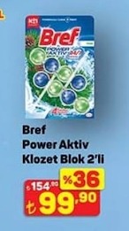 Bref Power Aktiv Klozet Blok 2'Li