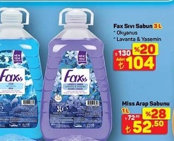 Fax Sıvı Sabun 3L Okyanus Lavanta & Yasemin