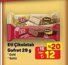 Eti Çikolatalı Gofret 29G