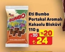 Eti Bumbo Portakal Aromalı Kakaolu Bisküvi 110 G