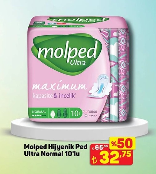 Molped Hijyenik Ped Ultra Normal 10'Lu