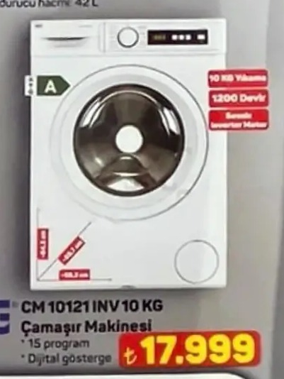 Beko Cm 10121 Inv 10 Kg Çamaşır Makinesi