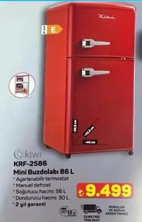 Kiwi Krf-2586 Mini Buzdolabı 86L