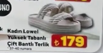 Kadın Lowel Yüksek Tabanlı Çift Bantlı Terlik 37-40 Numara