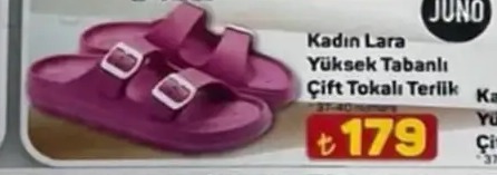 Kadın Lara Yüksek Tabanlı Çift Tokalı Terlik 37-40 Numara