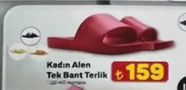 Kadın Alen Tek Bant Terlik 36-40 Numara