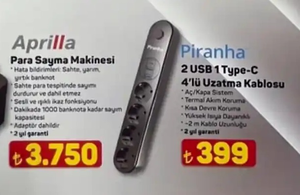 Piranha 2 Usb 1 Type-C 4'Lü Uzatma Kablosu