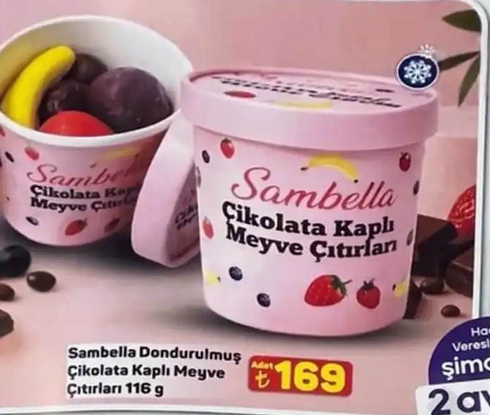 Sambella Dondurulmuş Çikolata Kaplı Meyve Çıtırları 116G