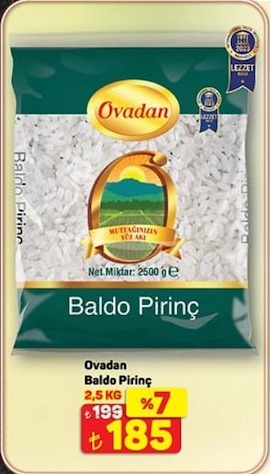 Ovadan Baldo Pirinç 2,5 Kg