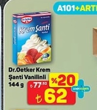 Dr.Oetker Krem Şanti Vanilinli 144 G