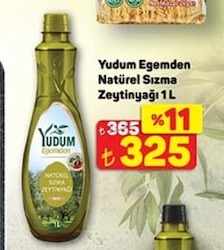 Yudum Egemden Naturel Sizma Zeytinyagi 1L