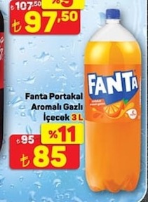 Fanta Portakal Aromali Gazli İçecek 3L