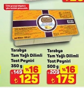 Târâbya Tam Yağlı Dilimli Tost Peyniri 350G