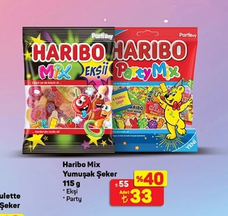 Haribo Mix Yumuşak Şeker 115G