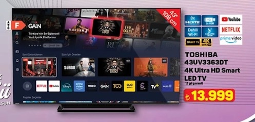 Toshiba 43Uv336Dt 4K Ultra Hd Smart Led Tv