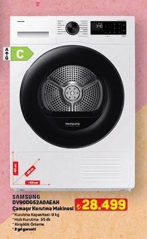 Samsung Dv90Dg52A0Aeah Camaşır Kurutma Makinesi 9Kg