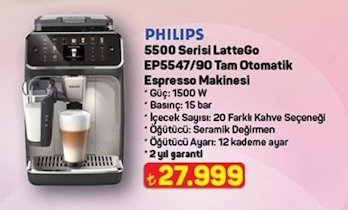 Philips 5500 Serisi Lattego Ep5547/90 Tam Otomatik Espresso Makinesi
