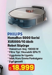 Philips Homerun 5000 Serisi Xu5000/10 Akıllı Robot Süpürge