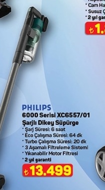 Philips 6000 Serisi Xc6557/01 Şarjlı Dikey Süpürge