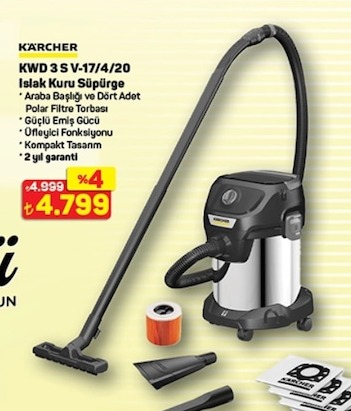 Kärcher Kwd 3 S V-17/4/20 Islak Kuru Süpürge