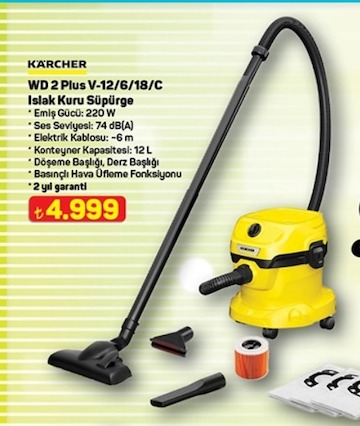 Kärcher Wd 2 Plus V-12/6/18/C Islak Kuru Süpürge
