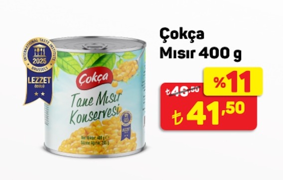 Çokça Tane Mısır Konservesi 400 G
