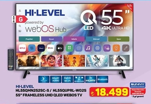 Hi-Level Q 55 Led 4K Ultra Hd Webos Hub Televizyon