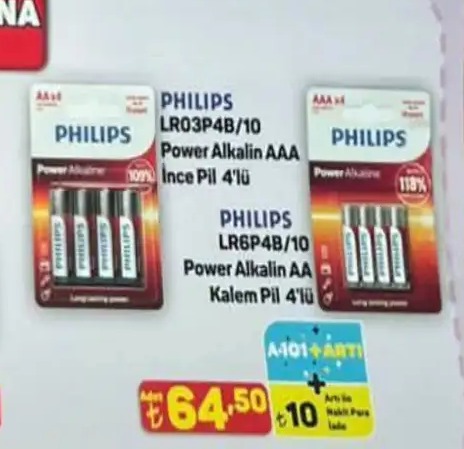 Philips Power Alkalin Aaa İnce Pil 4'Lü