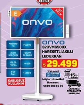 Onvo 32" Hareketi Akilli Led Ekran