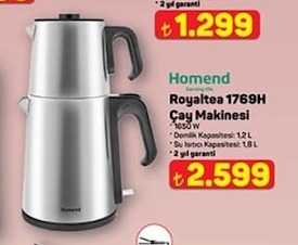 Homend Royaltea 1769H Çay Makinesi