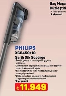 Philips Xc6450/10 Sarjli Dik Süpürge