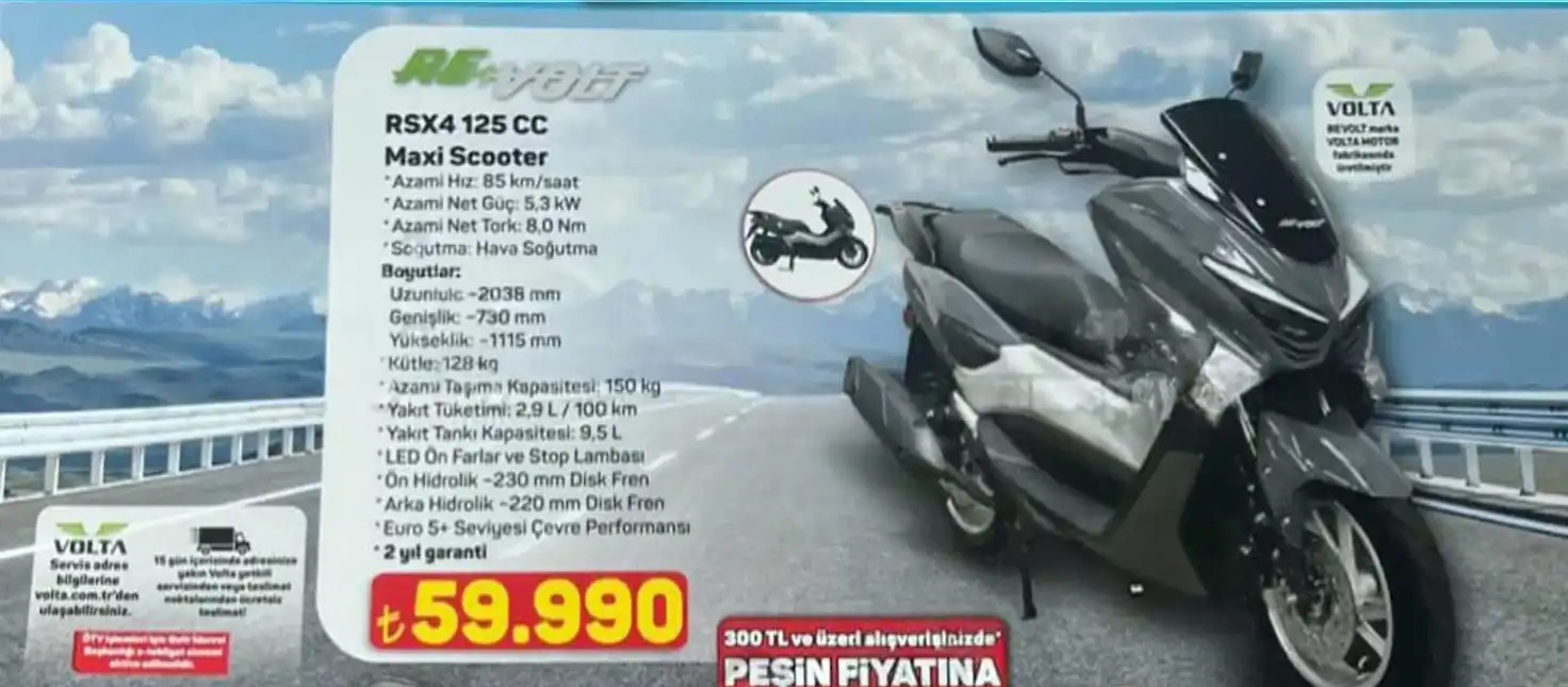 Volta Rsvolt Rsx4 125 Cc Maxi Scooter