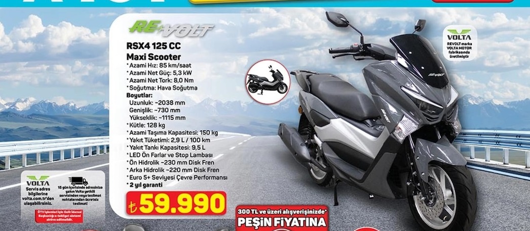 Volta Rsx4 125 Cc Maxi Scooter