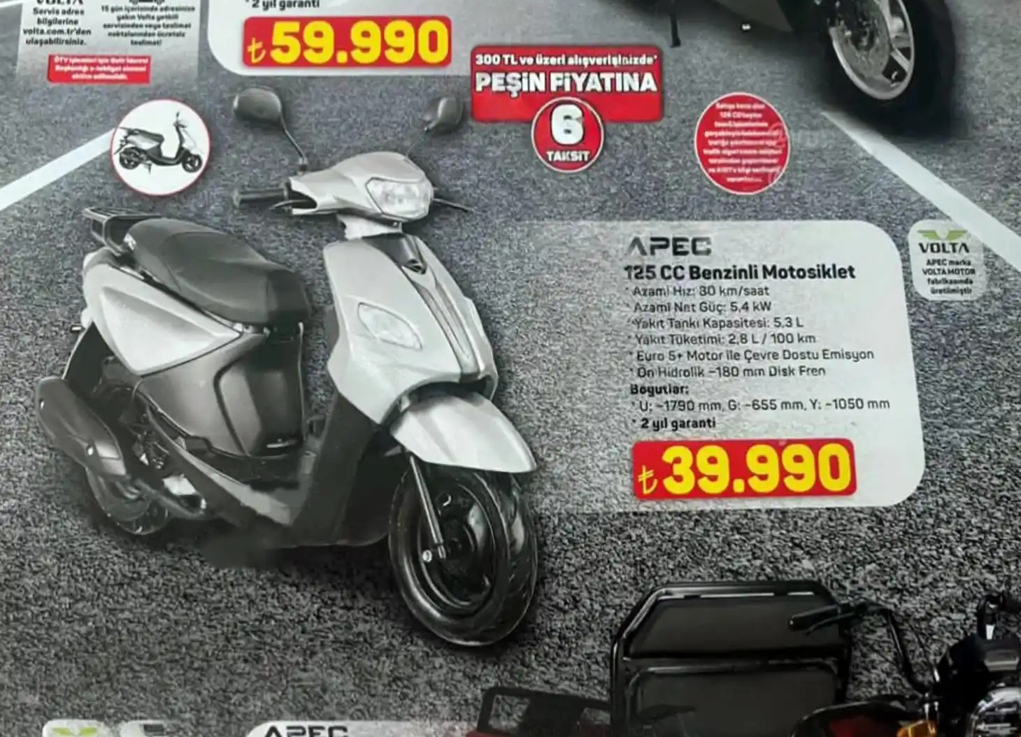 Volta Apec 125 Cc Benzinli Motosiklet