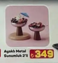 Ayaklı Metal Sunumluk 2'Li