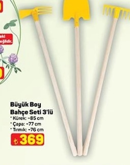 Büyük Boy Bahçe Seti 3'Lü