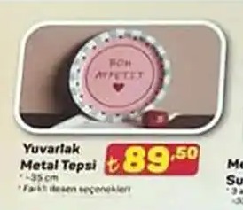 Yuvarlak Metal Tepsi -35 Cm