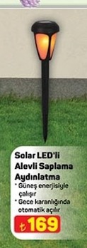 Solar Led'Li Alevli Saplama Aydınlatma