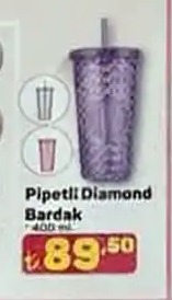 Pipetli Diamond Bardak 400 Ml